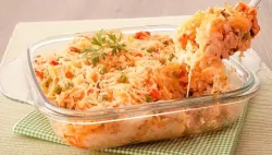 Arroz de frango com requeijão Arroz de frango com requeijão
