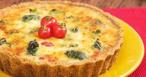 Receita de Quiche de Brócolis com Queijo | Torta Salgada Vegetariana